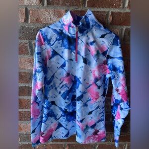Spyder Pink and Blue women's half-zip top size Medium